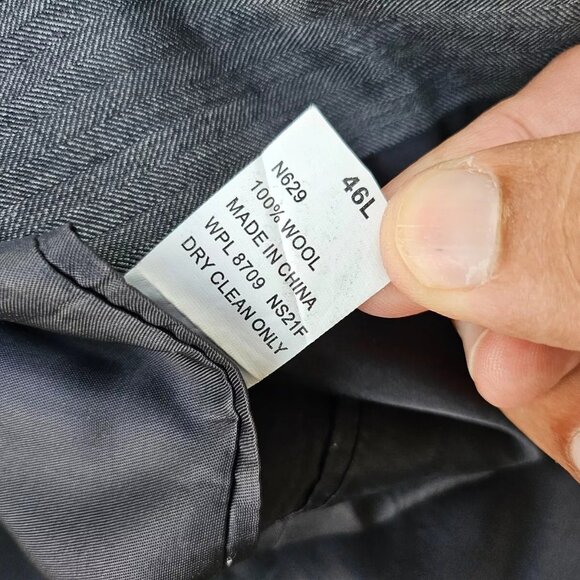 Nautica Men Blazer Sport Coat Jacket 100% Wool Dark Gray Two Button Size 46L - Picture 10 of 10